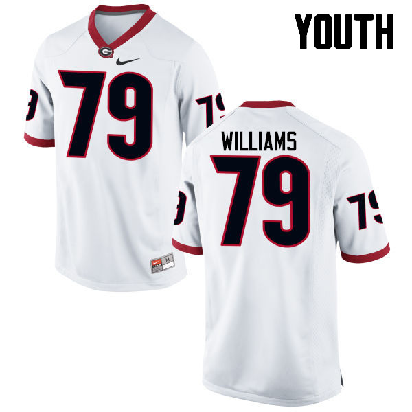 Youth Georgia Bulldogs #79 Allen Williams College Football Jerseys-White - Click Image to Close